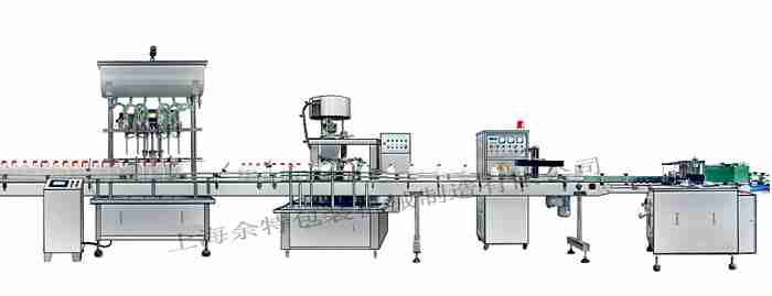 GZF-6L直列式装机、自动锁盖机、铝箔封口、糨糊贴标灌装线